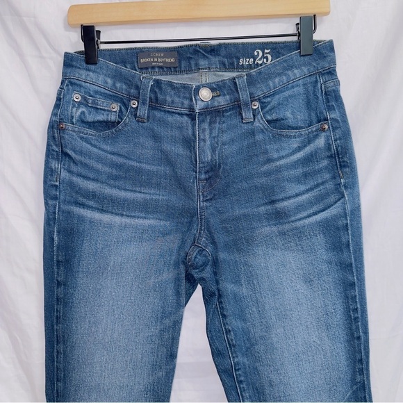 J. Crew Dark Wash Denim High Waisted Broken in Boyfriend Jeans size 25 - Picture 2 of 6